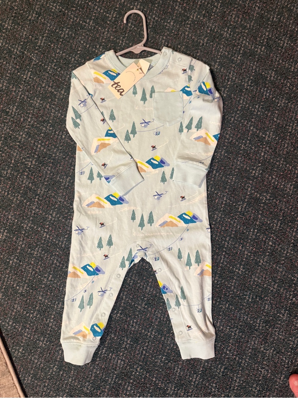 Tea Collection Ski Mountain Print Romper NWT 18-24M